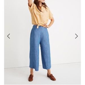 Madewell Chambray wide leg crop